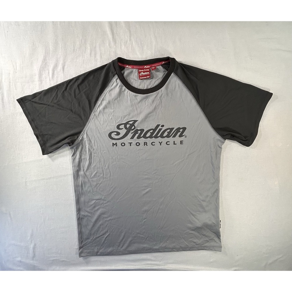 Indian Motorcycle gray  raglan short-sleeve performance tee Men's Large